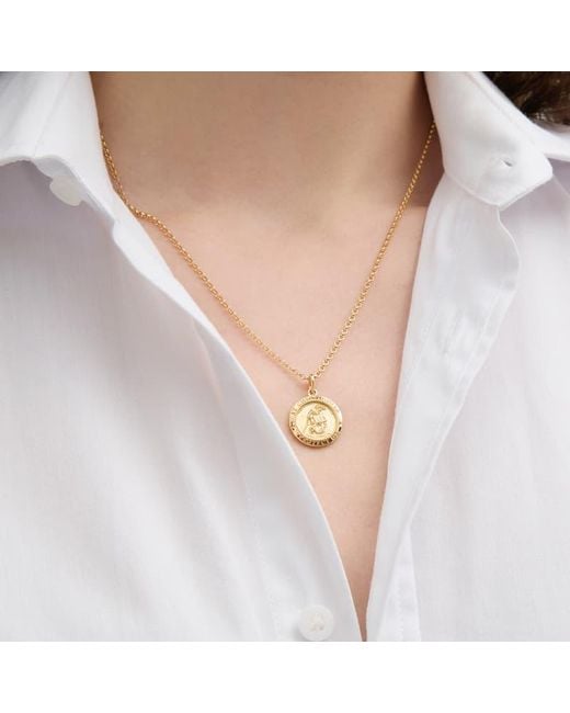 Aspinal Metallic St Christopher Charm Necklace
