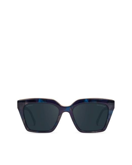 Aspinal Blue Ava Square Sunglasses