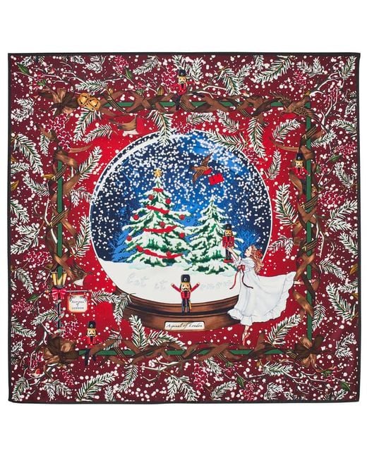 Aspinal Red Nutcracker Silk Scarf