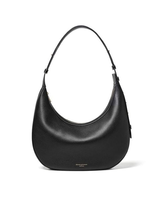 Aspinal Black Hudson Crescent Bag