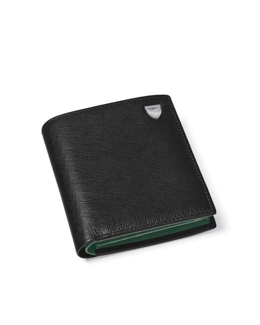 Aspinal Black Id & Coin Rfid Wallet for men