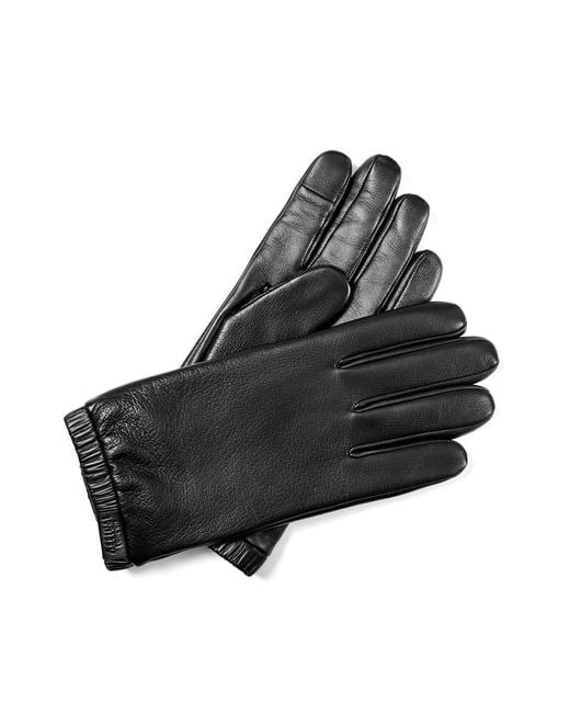 Aspinal Black Weekend Leather Gloves for men
