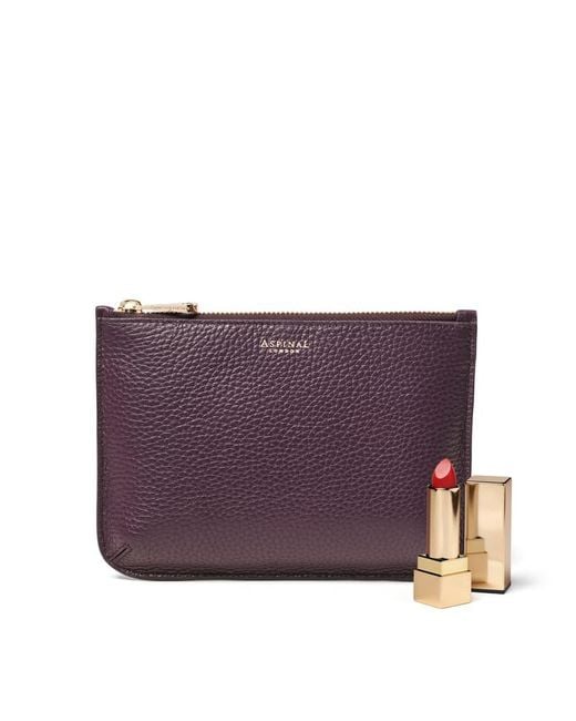 Aspinal Purple Medium Ella Pouch