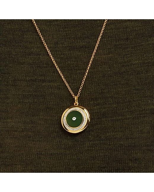 Aspinal Metallic Round Locket Necklace