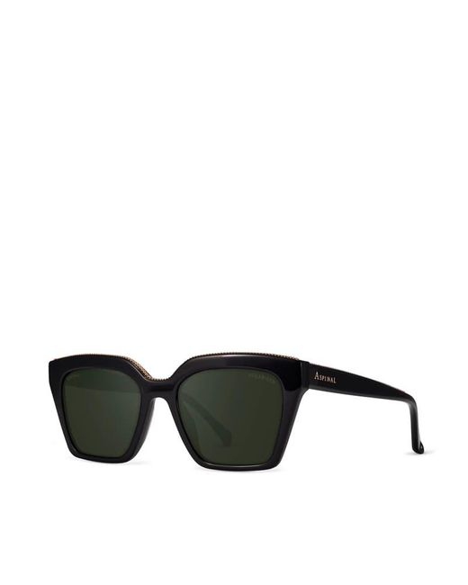 Aspinal Black Ava Square Sunglasses