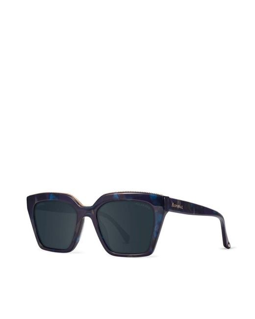 Aspinal Blue Ava Square Sunglasses