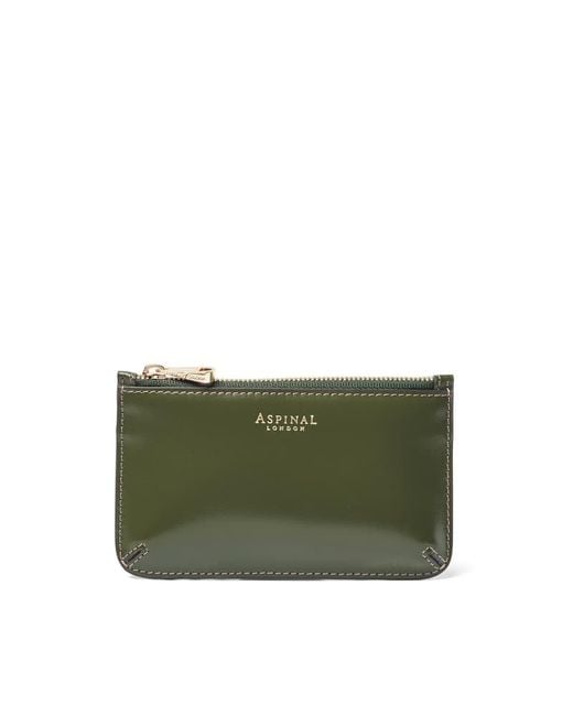 Aspinal Green Ella Card & Coin Holder