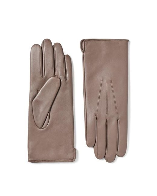 Aspinal Brown Cashmere Lined Leather Gloves