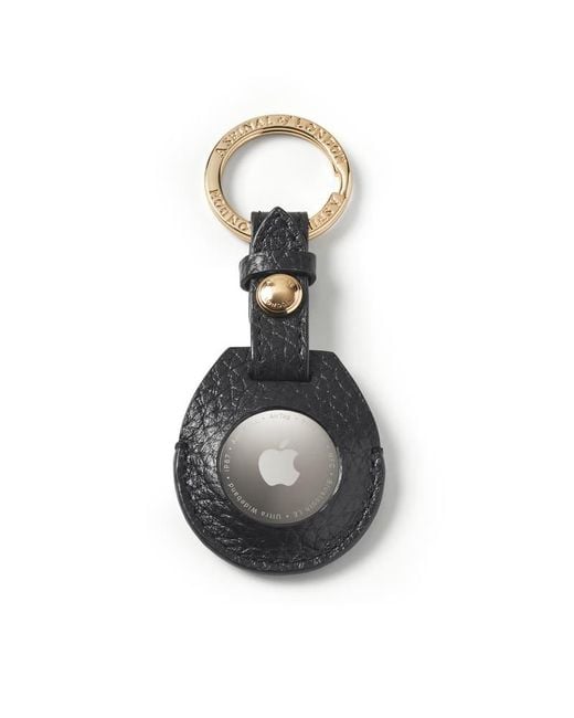 Aspinal Black Airtag Key Ring