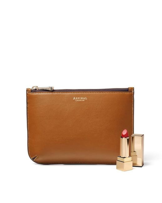 Aspinal Brown Medium Ella Pouch