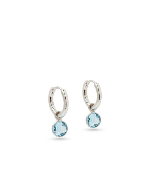 Aspinal Blue Gemstone Huggie Earrings