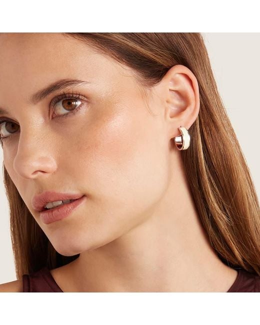 Aspinal Metallic Enamel Hoop Earrings