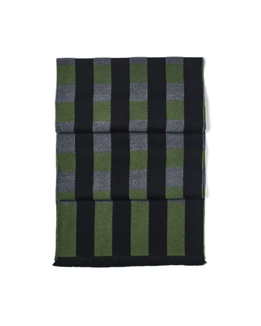 Aspinal Green Exploded Check Wool Scarf