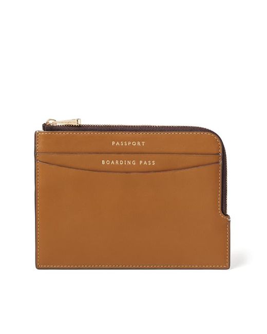 Aspinal Blue Zipped Travel Wallet