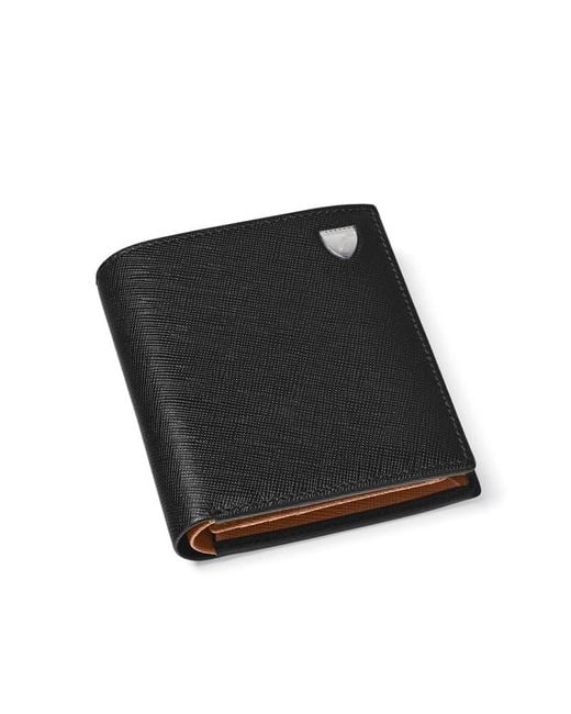 Aspinal Black Id & Coin Rfid Wallet for men
