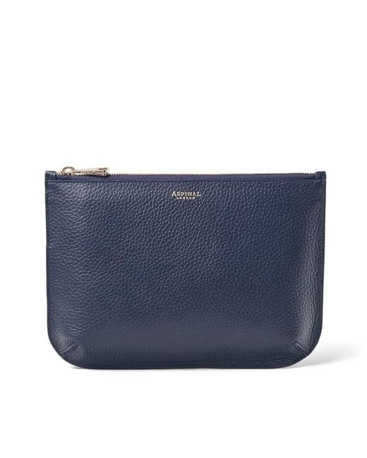 Aspinal Blue Large Ella Pouch