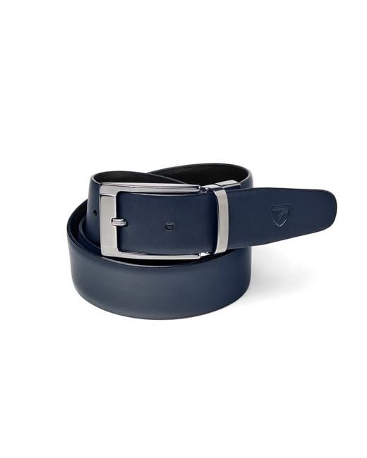 Aspinal Black Reversible Leather Belt for men