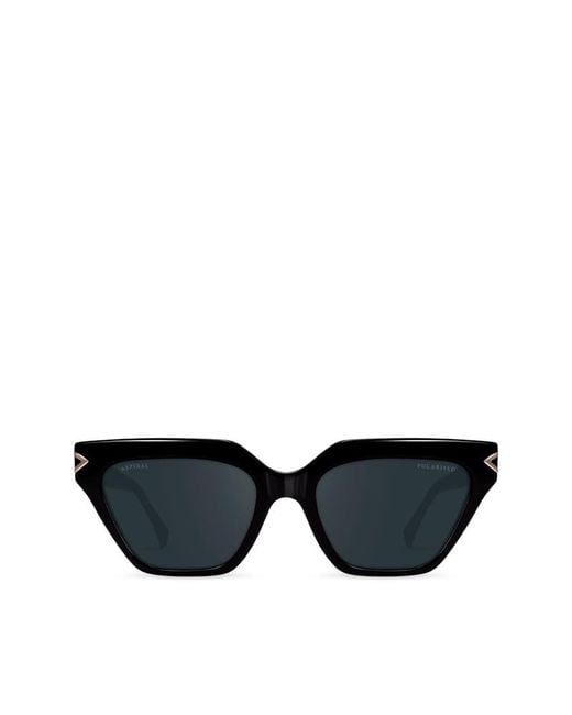 Aspinal Black Isla Cat-Eye Sunglasses