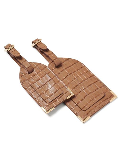 Aspinal Brown Set Of 2 Luggage Tags