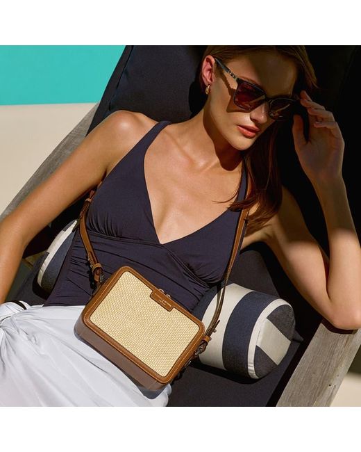 Aspinal Brown Camera Crossbody Bag