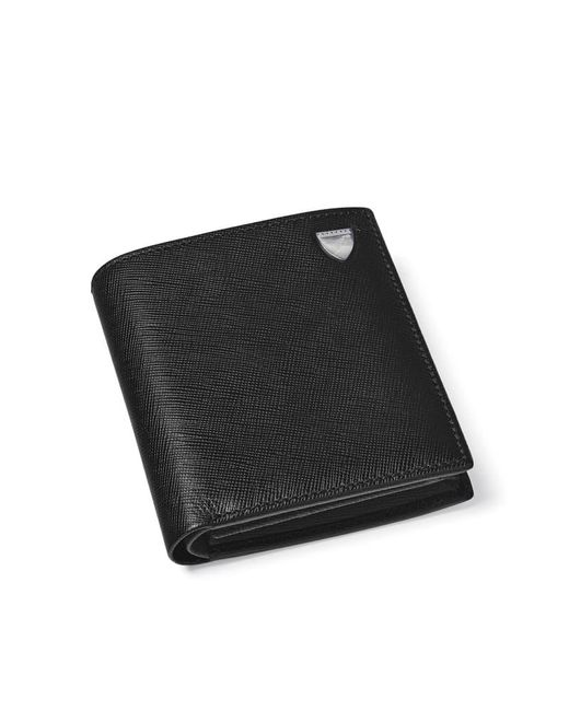 Aspinal Black Id & Coin Rfid Wallet for men