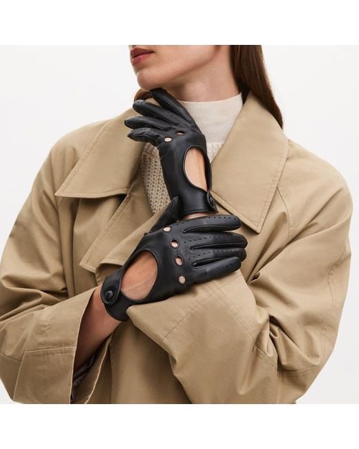 Aspinal Black Driving Gloves