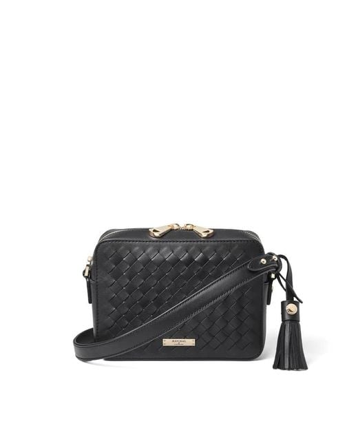 Aspinal Black Camera Crossbody Bag