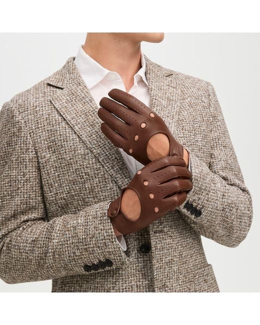 Aspinal Brown Driving Gloves for men