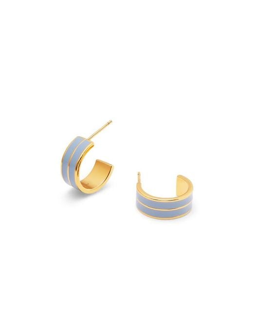 Aspinal Metallic Ribbed Enamel Hoop Earring