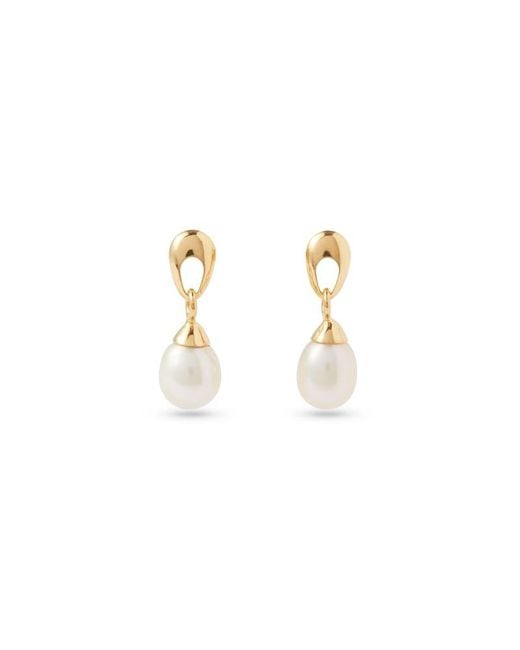 Aspinal Metallic Hampton Teardrop Pearl Earrings