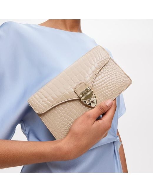 Aspinal Natural Mayfair Clutch Bag