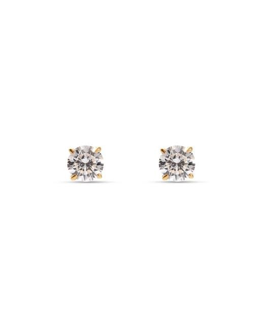 Aspinal Metallic Floating Diamond Solitaire Stud Earrings