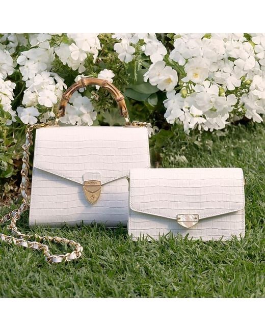 Aspinal White Eliza Clutch