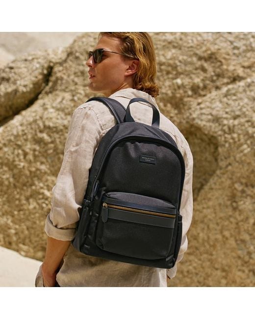 Aspinal Blue Backpack for men
