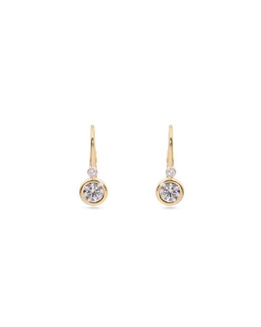 Aspinal Metallic Diamond Earrings With Sapphire