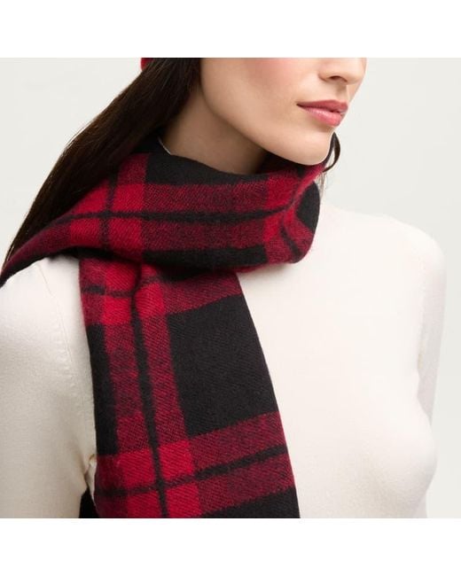 Aspinal Red Premium Merino Wool Oversized Scarf