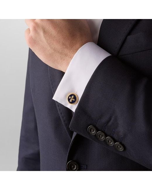 Aspinal Metallic Fleur De Lis Cufflinks for men