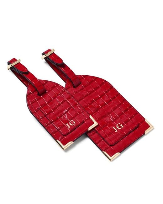 Aspinal Red Set Of 2 Luggage Tags