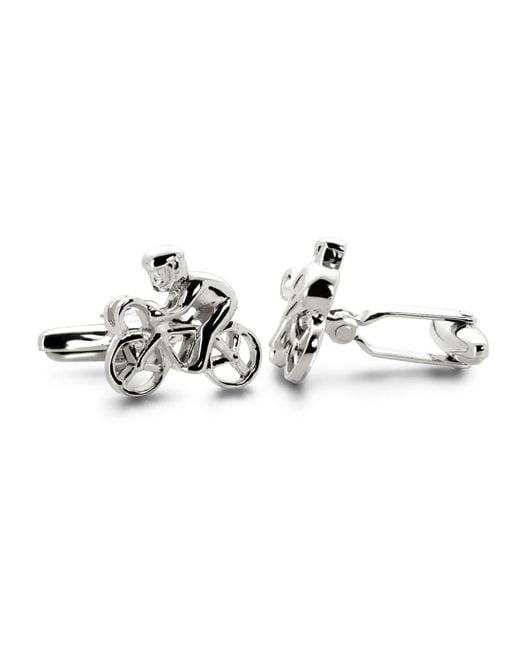 Aspinal Metallic Sterling Cyclist Cufflinks for men