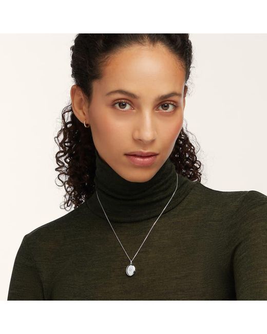 Aspinal Metallic Oval Pearl Locket Necklace