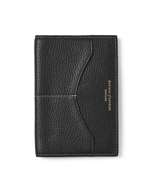Aspinal Black Hudson Passport Cover