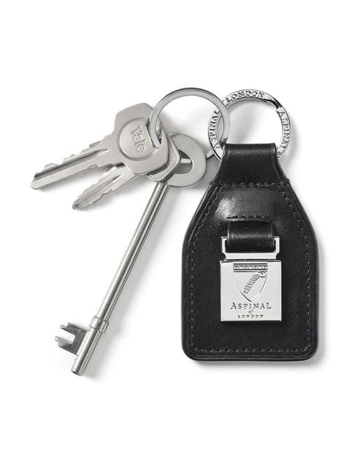 Aspinal Black Shield & Plaque Keyring