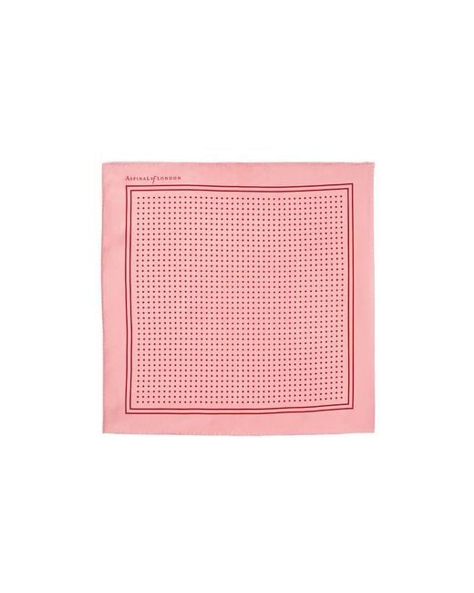 Aspinal Pink Pure Silk Pocket Square for men