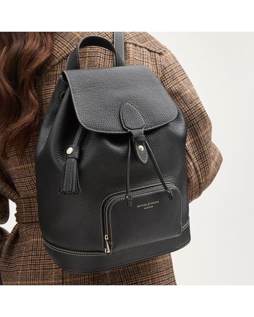 Aspinal Black Hudson Small Backpack
