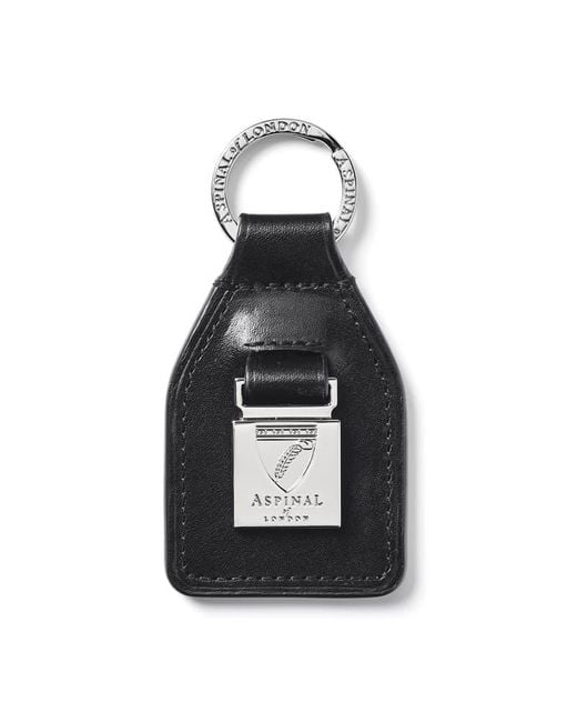 Aspinal Black Shield & Plaque Keyring