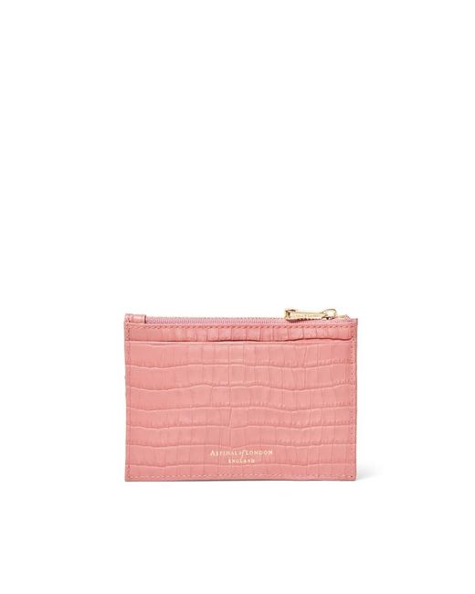 Aspinal Pink Double Sided Zipped Card & Coin Holder