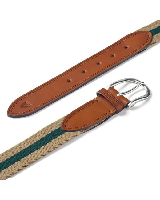 Aspinal Brown Webbing Belt for men