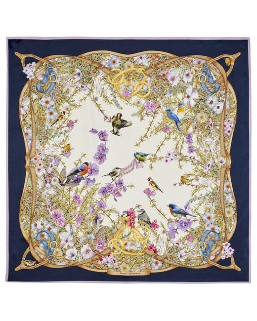 Aspinal Metallic Edwardian Garden Silk Scarf