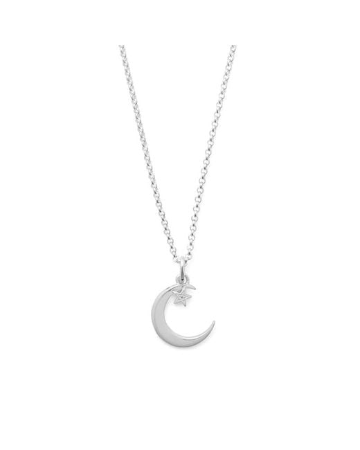 Aspinal Metallic Crescent Moon & Star Pendant Necklace