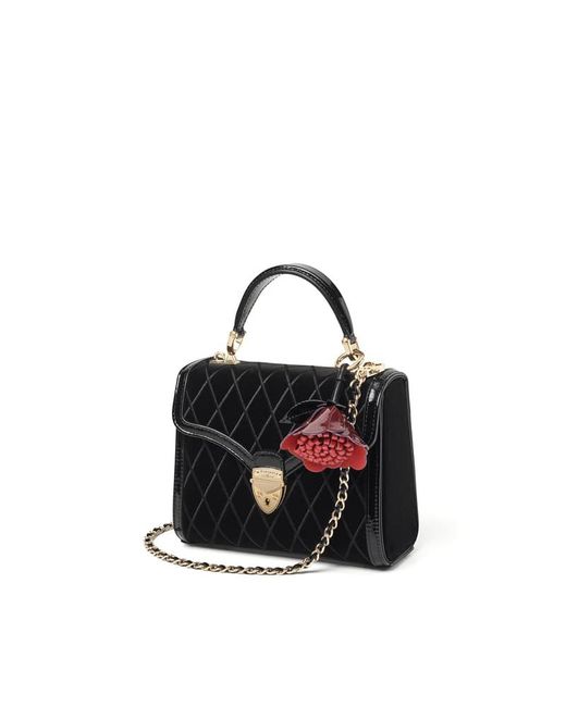 Aspinal Black Midi Mayfair Harlequin Hand Embroidery On Velvet